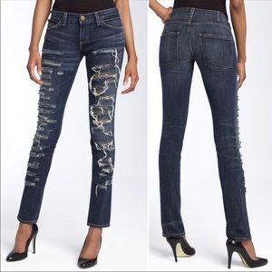Current/Elliott The Skinny New Worn Shredded Jeans